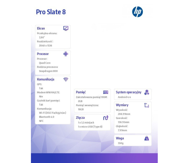 HP Pro Slate 8 APQ8074/2048MB/16/Android 4.4 - 227793 - zdjęcie 7